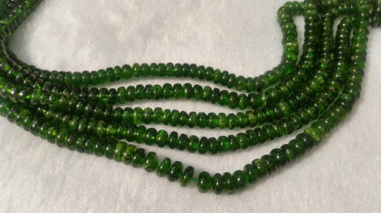 6MM Chrome Diopside Smooth Roundel 6~6.5mm , Very good quality in 15