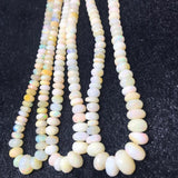 Ethiopian Opal faceted Roundel Beads 6-8mm size, 16 Inch Strand, AA Quality,82 carat necklace weight