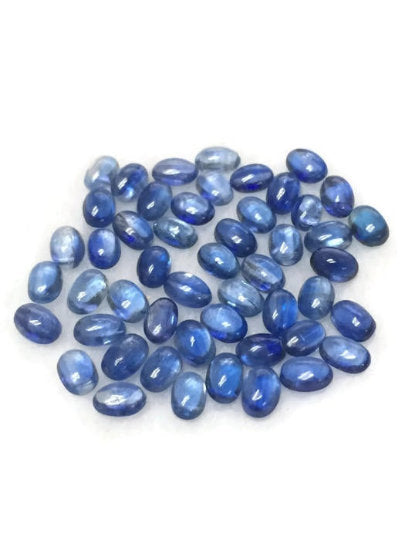 10 Pieces Pack Kyanite Oval Cabochons 4x6 mm size Kyanite Cabs, Super Fine Quality Cabs, Blue Kyanite Cabochon