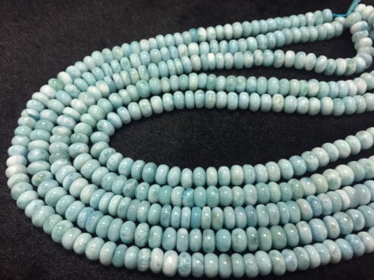 1/2 strand AAA Quality Larimar 8 mm Roundel Beads, Length 20 cm Larimar Good Quality beads - Larimar Rondelle Beads