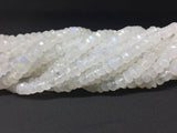 Rainbow Moonstone Hand Cut Faceted Roundel Beads 6 - 6.50 mm Size- Length 14.5 " AAA Quality Beads