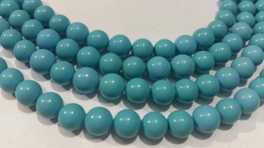 Turquoise Round Beads 7mm Top Quality Beads- 40 CM STRAND