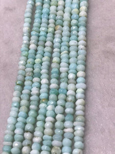 Peruvian Opal Faceted Rondelles 4.5mm size, Super Quality beads- Peruvian Opal Beads Length 13 Inch