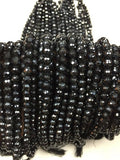 8 mm Black Spinel Round Faceted Beads, Black spinel Faceted Balls, Length 10 Inch