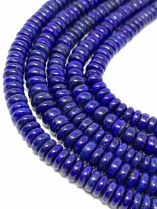 Lapis 8MM ,Lapis Roundel Beads , AAA Quality Dark Blue Color , 40 cm Length- Lapis Roundel Beads -Natural Lapis Beads origin Afghanistan