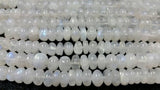 10MM Rainbow Moonstone Smooth Roundel Beads , AAA quality and length 14"