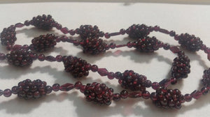 Garnet Taj hand Made Necklace , Length 32"