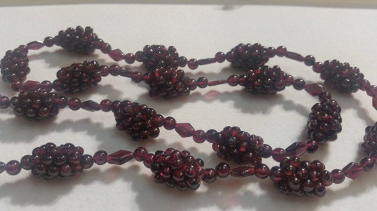 Garnet Taj hand Made Necklace , Length 32