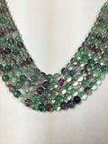 Flourite 8MM  Round Beads, Purple & Green Smooth, Top Quality