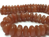 Peach Moonstone 8-13 mm Peach Moonstone Smooth Rondelle shape , Top Quality Beads- Dark Color Peach Moonstone Beads- 15 Inch