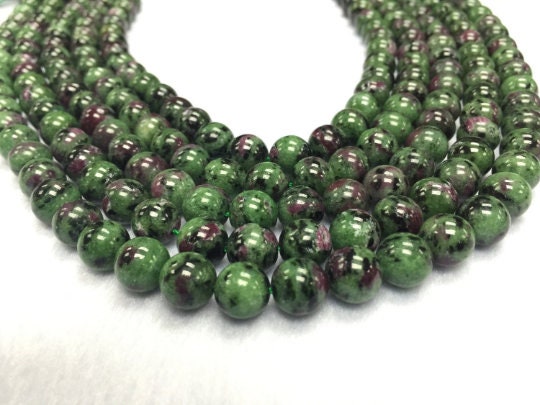 Ruby Zoisite Round 8 MM beads, Length in 16 Inch . Top Quality Ruby Zoisite .