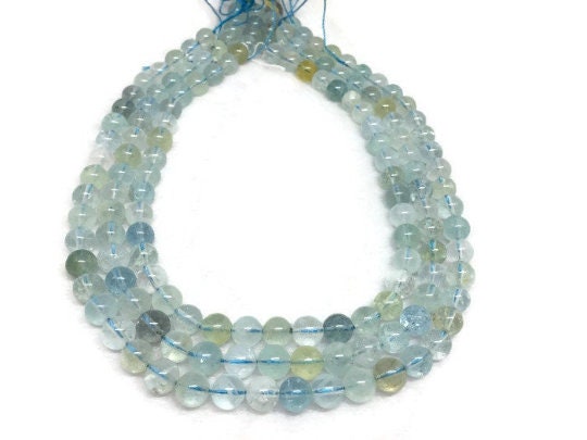 1/2 Strand AAA Quality 8mm Aquamarine Smooth Round beads, Perfect Round Beads- Wholesale Price- Length 20 cm- Blue Aquamarine Beads