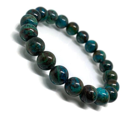 Chrysocolla Bracelet 10 mm AAA Quality Code #A8 Length 7.5