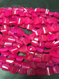 13x16mm-16x17mm -Pink Chalcedony Faceted Nuggets- approx 27Pcs/Strand- length 16"- Chalcedony faceted Nugget Beads