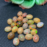 Ethiopian Opal  7X9 mm size Pack of 2 Pieces -Code #E-15- AA Quality (2A Grade) Opal Cabochon - Ethiopian Opal Oval Cabochon