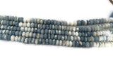 6MM PERUVIAN BLUE opal Smooth Roundel shape, Natural opal beads, Length 10" AA Quality shaded Blue Opal beads