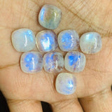 Moonstone 12M Cushion Cabs, Blue Moonstone , Rainbow Moonstone top Quality  cushion Pack of 2 Pc.