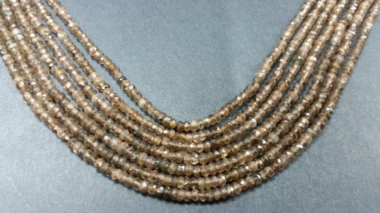 Andalusite Roundel faceted 3mm Fine Quality, Machine cut faceted roundel , length 16'' , gemstone faceted beads