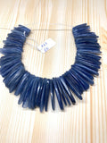 Kyanite Smooth Slices Beads, Blue Kyanite top quality Rare Available- 8 Inches Weight 207 gm- code #63 SIZE 11-13 x 27-38 mm