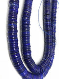 13MM Lapis lazuli Smooth Heishi , Dark Blue Fine Quality , Length in 15 " natural Lapis not dyed