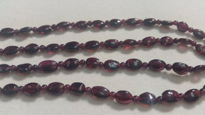 Garnet Shape Oval and Round Necklace, Length 31"