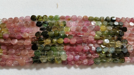 MultI Tourmaline Coin shape approx 5.5mm, Natural color tourmaline