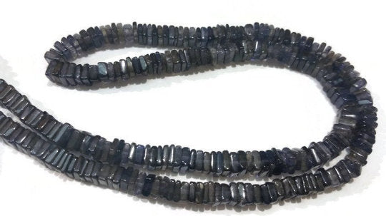 16 Inch Natural Iolite Slices 5MM size- Iolite Heishi beads