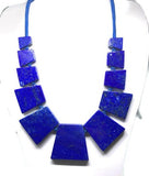 Lapis Necklace -CODE #31 -Lapis Square Shape Necklace- Lapis Fancy Necklace - Fancy Jewelry - Super Quality - Lapis Lazuli Necklace