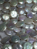 Freshwater Pearl 16MM Smooth Coin, AAA Quality -Natural Pearl Coin shape , length 16" - Very Fine Quality- White Color Coins
