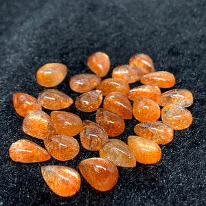 Sunstone Cabs- Sunstone Pear Cabs 7x10 mm Natural gemstone cabochon- AAAA QUALITY ( Pack of 4 pc ) Sunstone Cabochon - Sunstone Loose Stones