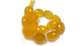 Chalcedony Yellow Faceted Nugget shape, size approx 20x26MM ,length 15" Mango color Faceted tumble shape