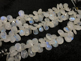 Big Rainbow Moonstone Faceted Pear briolette shape 12X18mm , Good quality and transparent stones , gemstone briolette