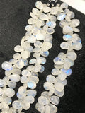 Big Rainbow Moonstone Faceted Pear briolette shape 12X18mm , Good quality and transparent stones , gemstone briolette