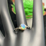 925 Silver Ring -Ethiopian Opal Ring- Opal Gemstone Ring -Opal Engagement Ring-October Birthstone Silver Adjustable Ring Code #01