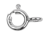 10 pcs 7mm Spring Ring Clasp with closed ring, 925 Sterling Silver With Rhodium , Jewelry Findings (SSSRC135012)