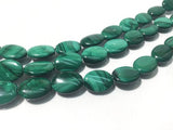 18x13 mm Malachite Oval Beads , Length of strand 40 cm - Top Quality , Natural Malachite Beads- Dark Green Color