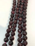 6MM Garnet Faceted , Red Garnet round Faceted,A Quality , length 16" Natural garnet beads