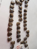 Chocolate Moonstone Coated faceted Triangle Shape - Length 8 Inches , shape Size 13X17 MM , Moonstone coating , AAA Quality gemstone