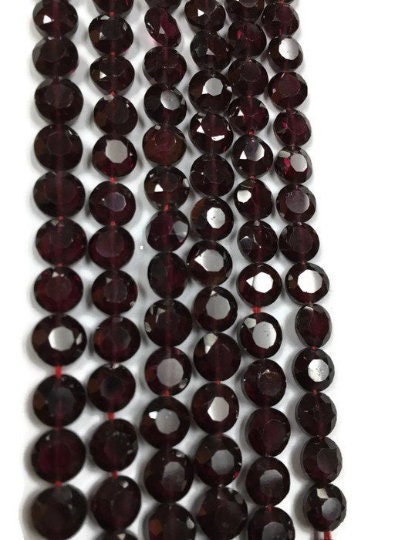 7MM Garnet Faceted , Red Garnet round Faceted,AAA Quality , length 14