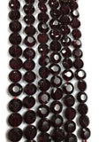 7MM Garnet Faceted , Red Garnet round Faceted,AAA Quality , length 14" Natural garnet beads