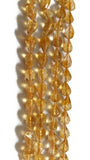6X8 Citrine Faceted Drop shape , Length 15" straight drill beads. Natural Citrine faceted shape.