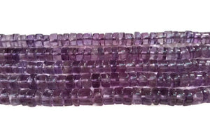 Amethyst Smooth Tyre or Heishi Shape 4.5 to 5mm , Length 15"