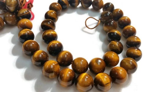 12mm Tiger Eye Round Beads , Length of strand 16 