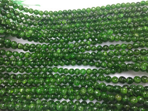 AAAA Quality 4mm Chrome Diopside Round Beads- Very Good Quality in 40 cm Length - Chrome Diopside Beads- Rare Available ,origin Russia