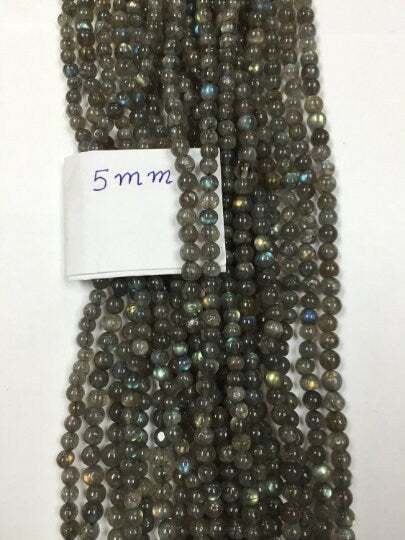 Labradorite Round Beads 7mm /5mm / 2.5mm SIZE-Length 14 Inch