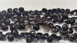 Black Spinel Faceted Heart Shape Beads 6mm/7mm  Black spinel briolettes