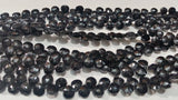Black Spinel Faceted Heart Shape Beads 6mm/7mm  Black spinel briolettes