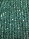 Top Quality Emerald Faceted Roundel Graduated 2.8- 3 mm , AAA Quality Emerald, Transparent and strong green, Length 16"