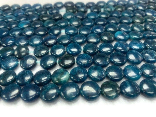 10 MM Neon Apatite Coins - 40 cm Length - Top Quality - 100% Natural Beads
