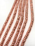 6MM Hematite Faceted Roundel Rose gold Coating, AAA Quality , hematite beads 16 Inch Length